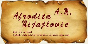 Afrodita Mijajlović vizit kartica